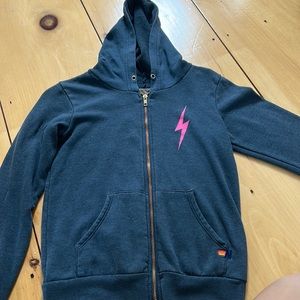 Aviator nation pink lightning bolt hoodie teen size 14